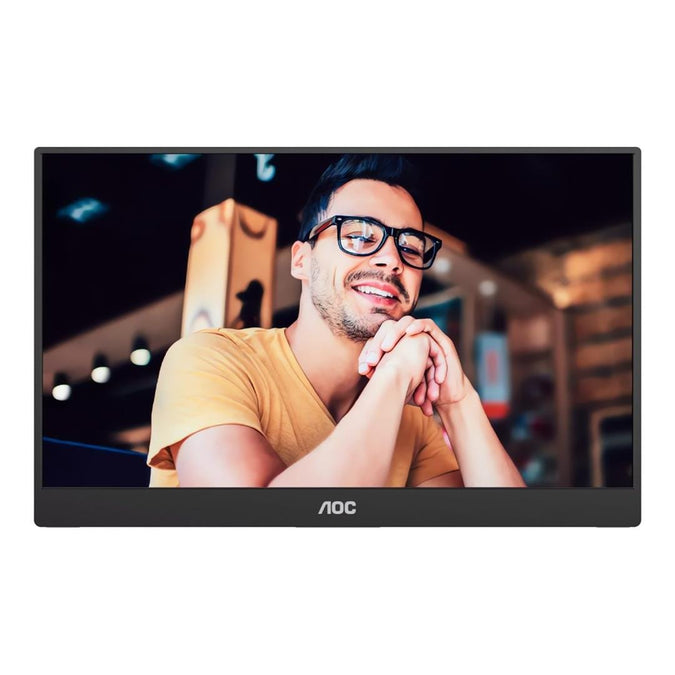 AOC-16T20 Monitor|USB C Powered|15.6 inch|IPS 1920x1080 60Hz| Mini HDMI|Portable|230nits|VESA Mount|Smart cover|3YR Warranty | dynacor.co.za