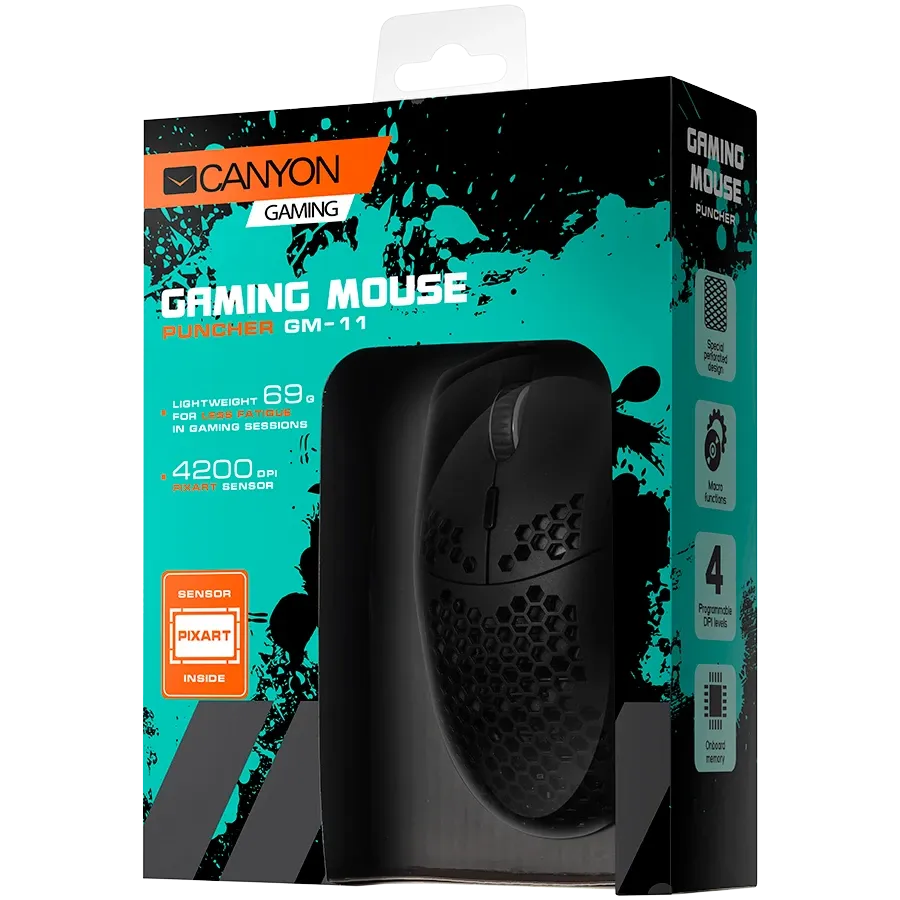 CANYON Gaming Mouse Puncher GM-11 RGB 7buttons Wired Black | dynacor.co.za