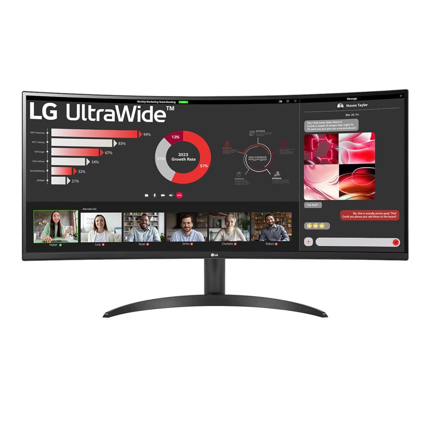 LG 34" UltraWide QHD Curved Monitor (100Hz, FreeSync, HDR10, HDMI/DP) | dynacor.co.za