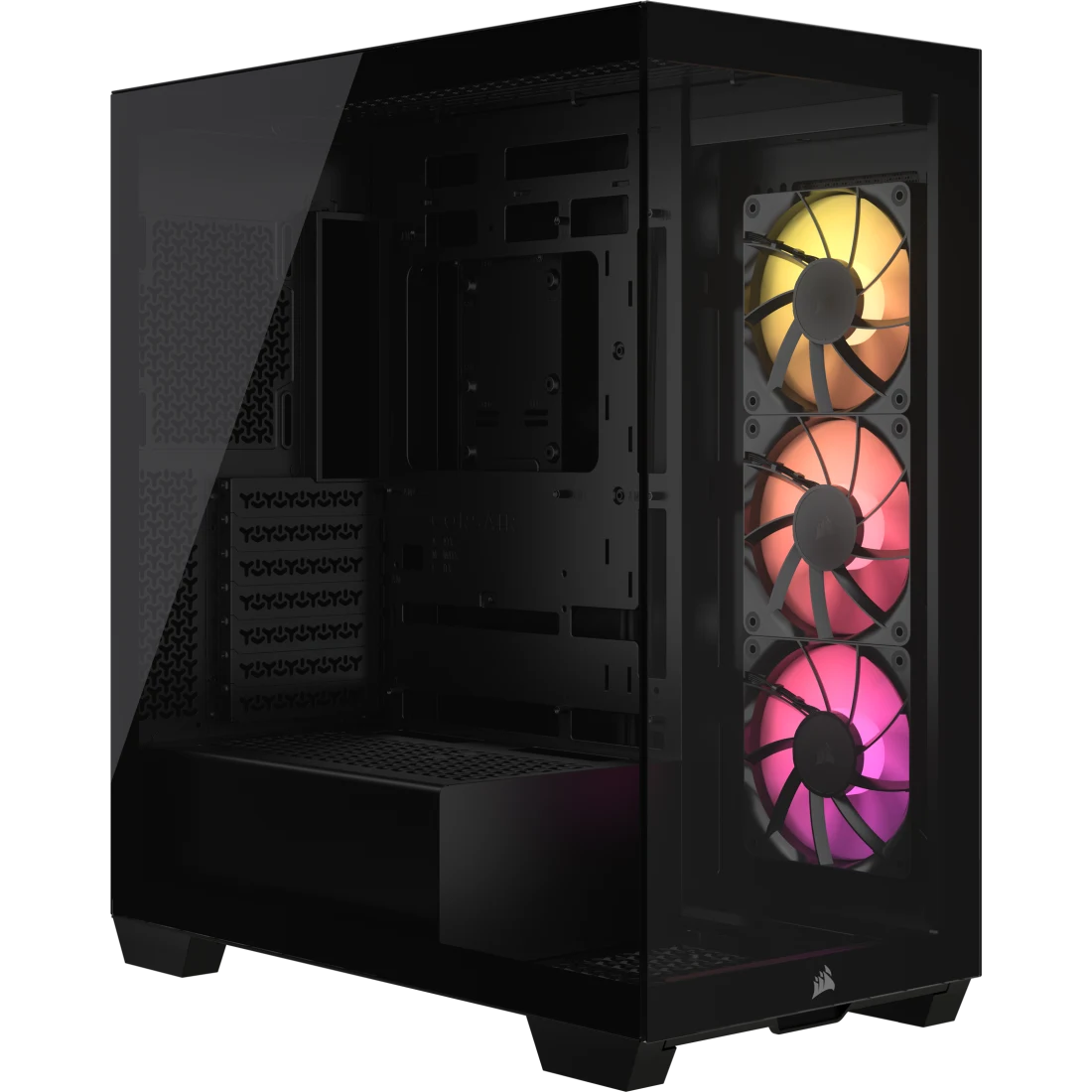 CORSAIR 3500X RGB Mid-Tower Black PC Case; 2x 3.5'' | 2x 2.5'' Drive Bays; Up to 360mm Radiator compatible; 3x 120mm fan incl | dynacor.co.za