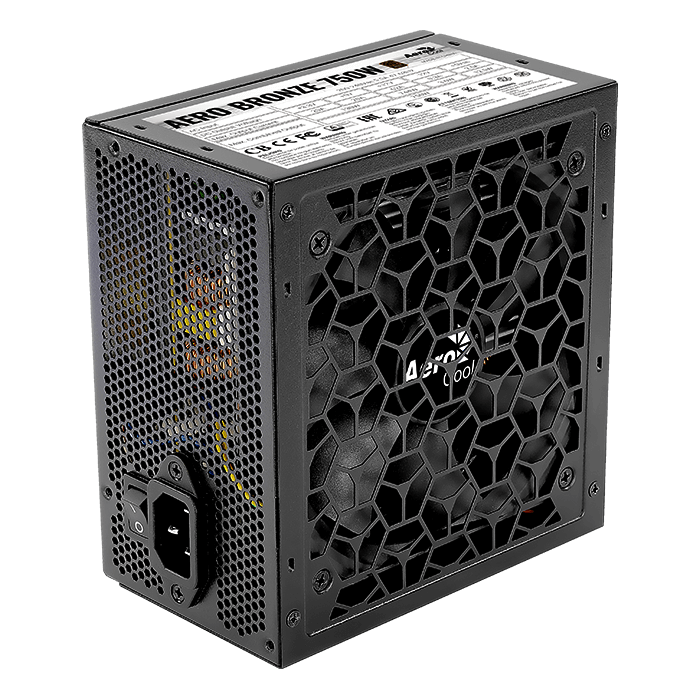 Aerocool AERO Bronze 750W PSU - ATX 24 PIN; 1x 4+4PIN CPU; 5x SATA; 4x PATA; 2x PCIe 6+2PIN | dynacor.co.za