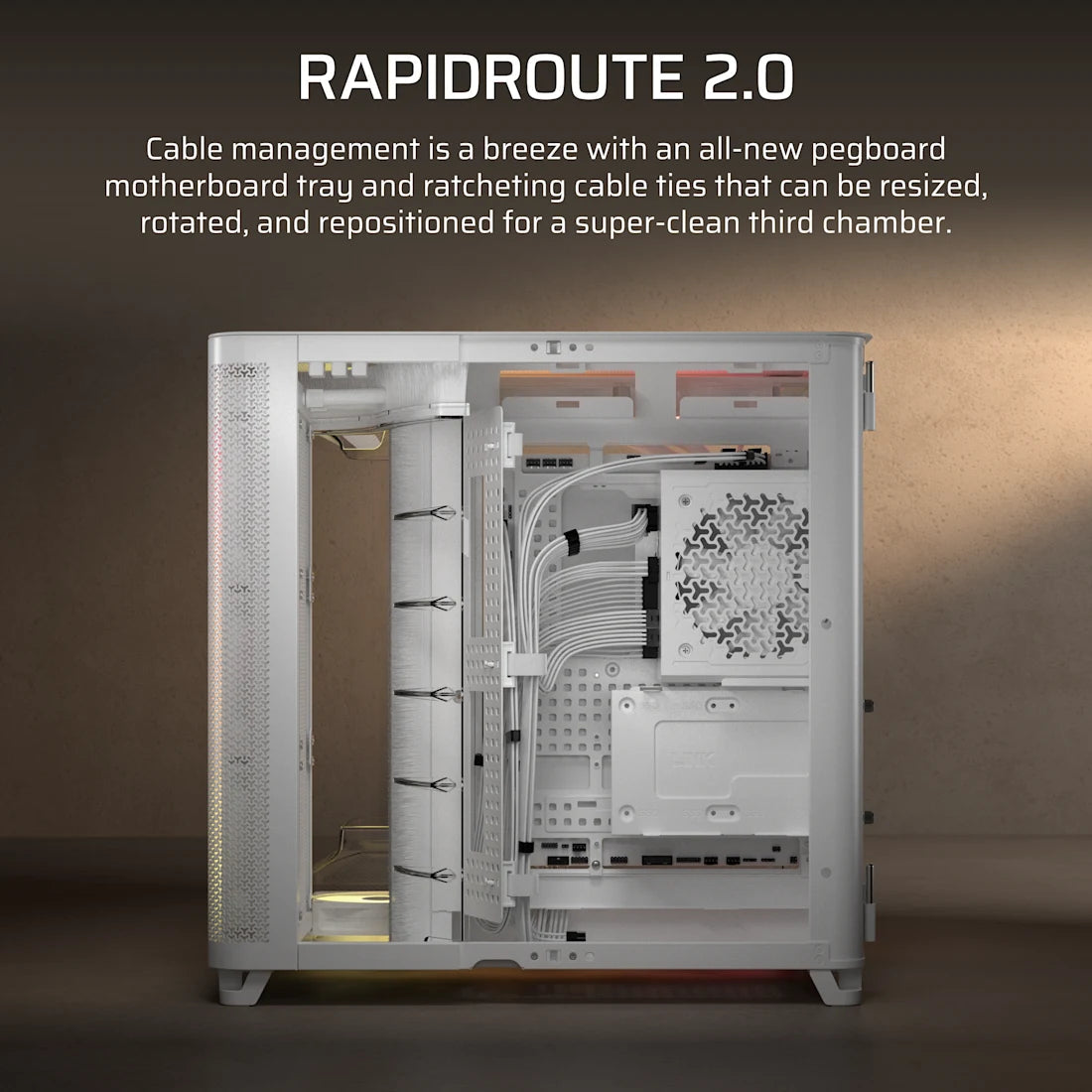 CORSAIR AIR 5400 RS-R ARGB Triple Chamber Mid-Tower PC Case ; 3x Fans Included; 2x 2.5'' ; 1x 3.5'' White | dynacor.co.za