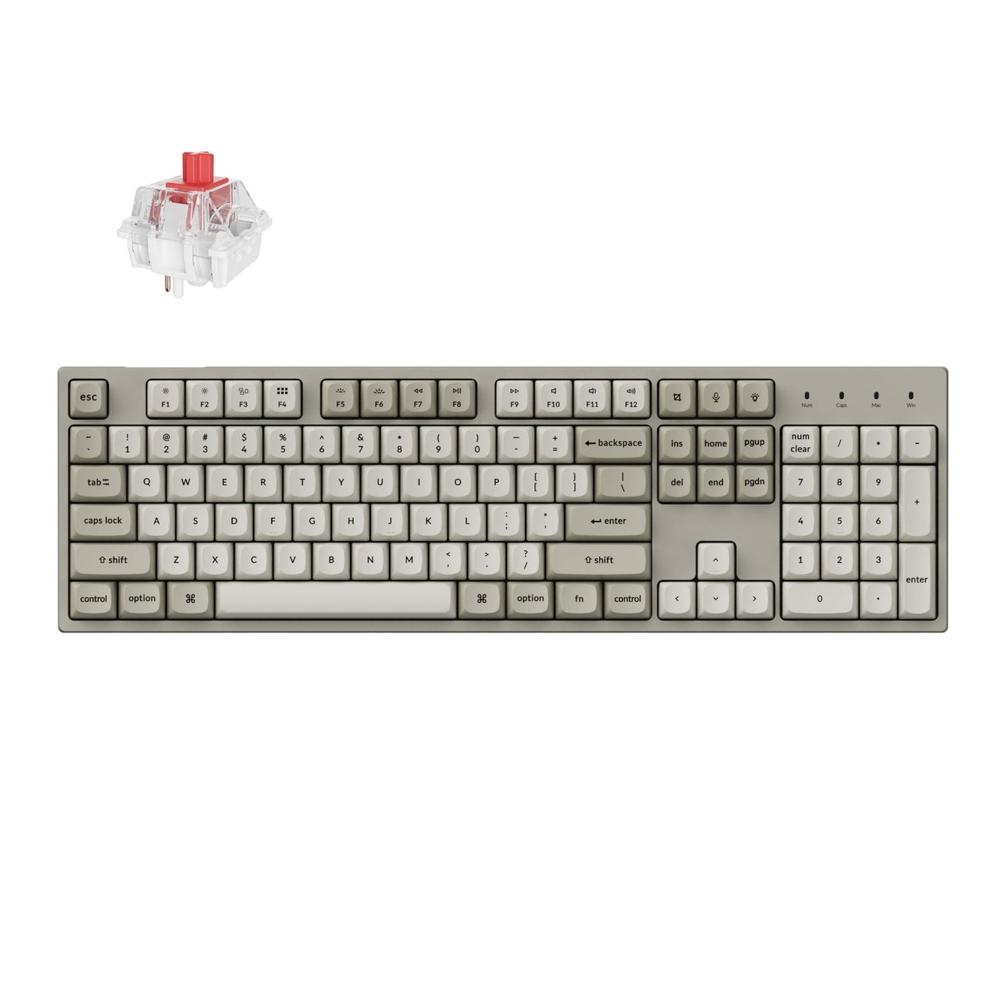 Keychron C2 Pro 100% 8K Super Red Switch Hot-Swap RGB Wired Custom Mechanical Keyboard | dynacor.co.za