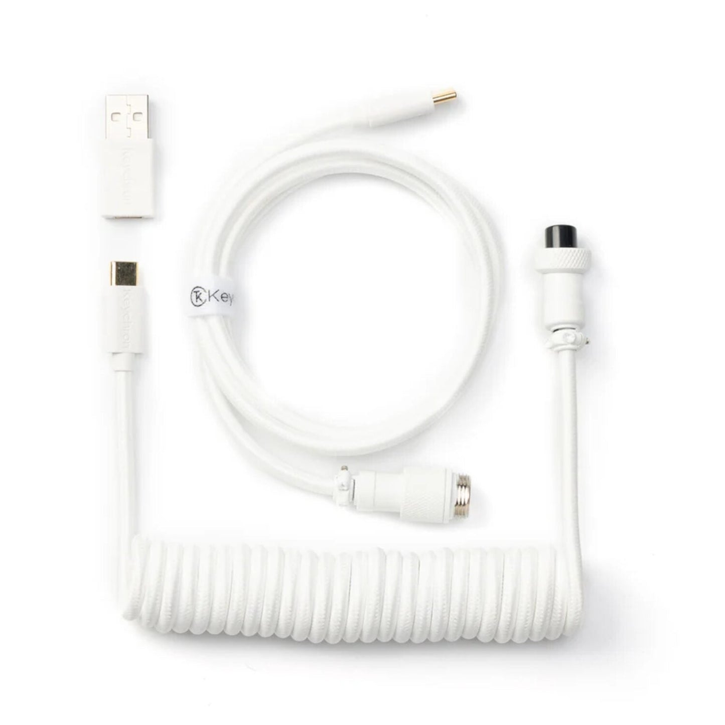 Keychron Coiled Aviator White Cable | dynacor.co.za