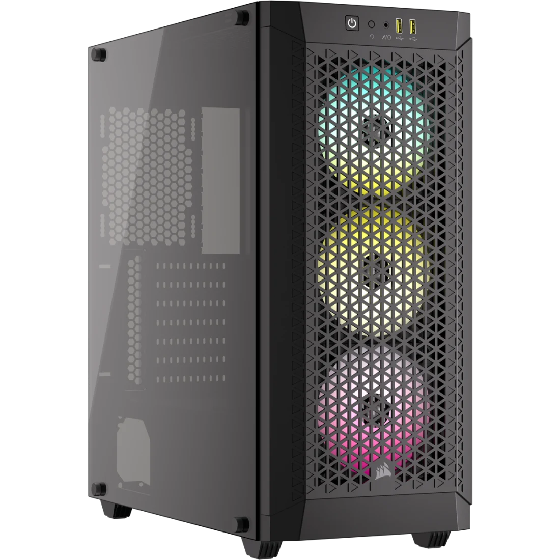 CORSAIR 480T RGB Airflow Black Tempered Glass Mid-Tower; 2x 2.5'' Drive Bays; Up to 360mm; 1x 120mm fan incl | dynacor.co.za