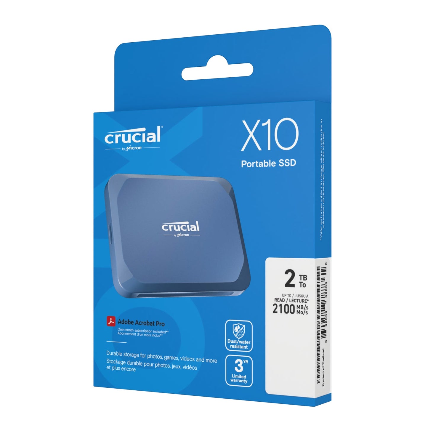 Crucial X10 2TB Type-C Portable SSD | dynacor.co.za