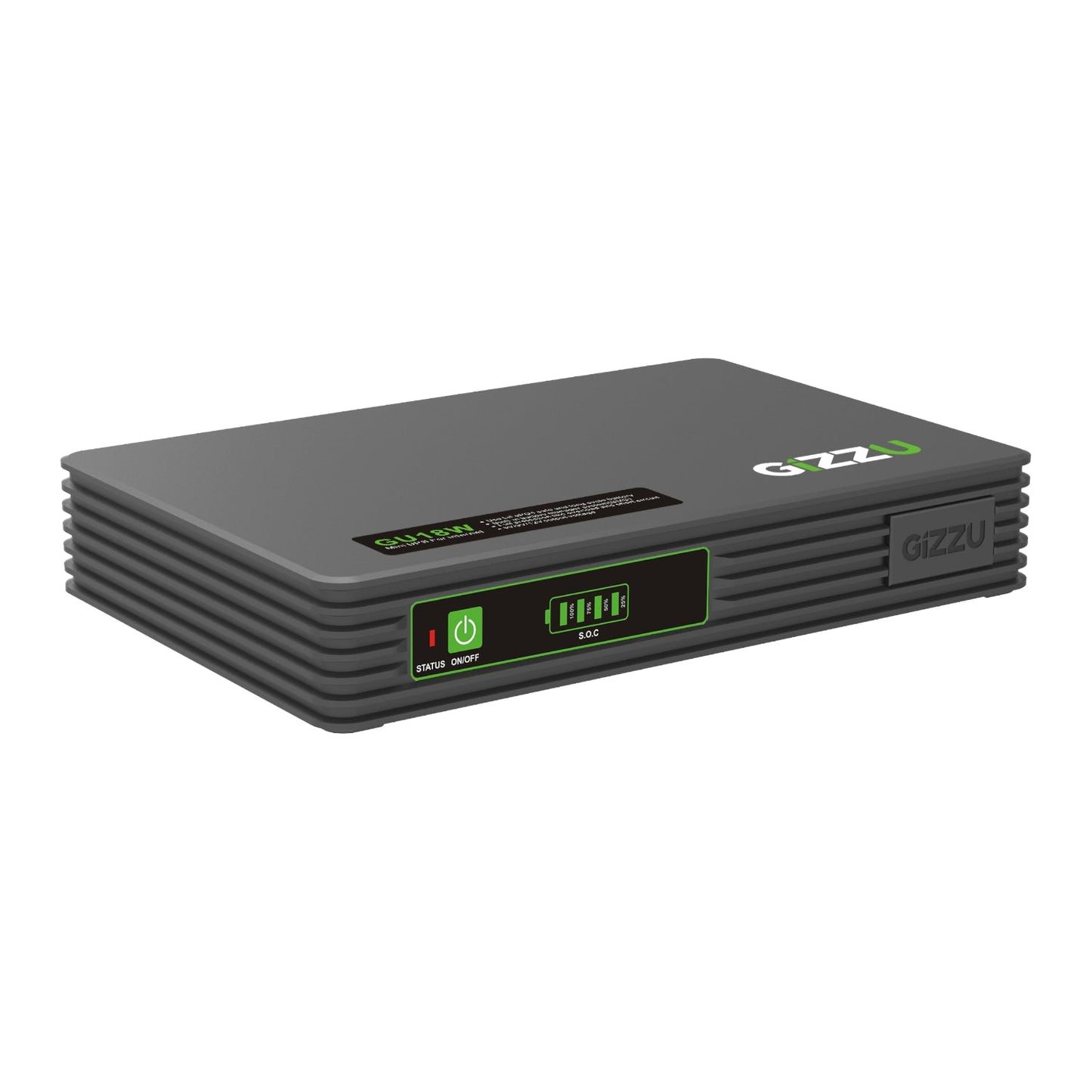 Gizzu SURF Simple 18W 55Wh LiFePO4 MINI DC UPS - Black | dynacor.co.za