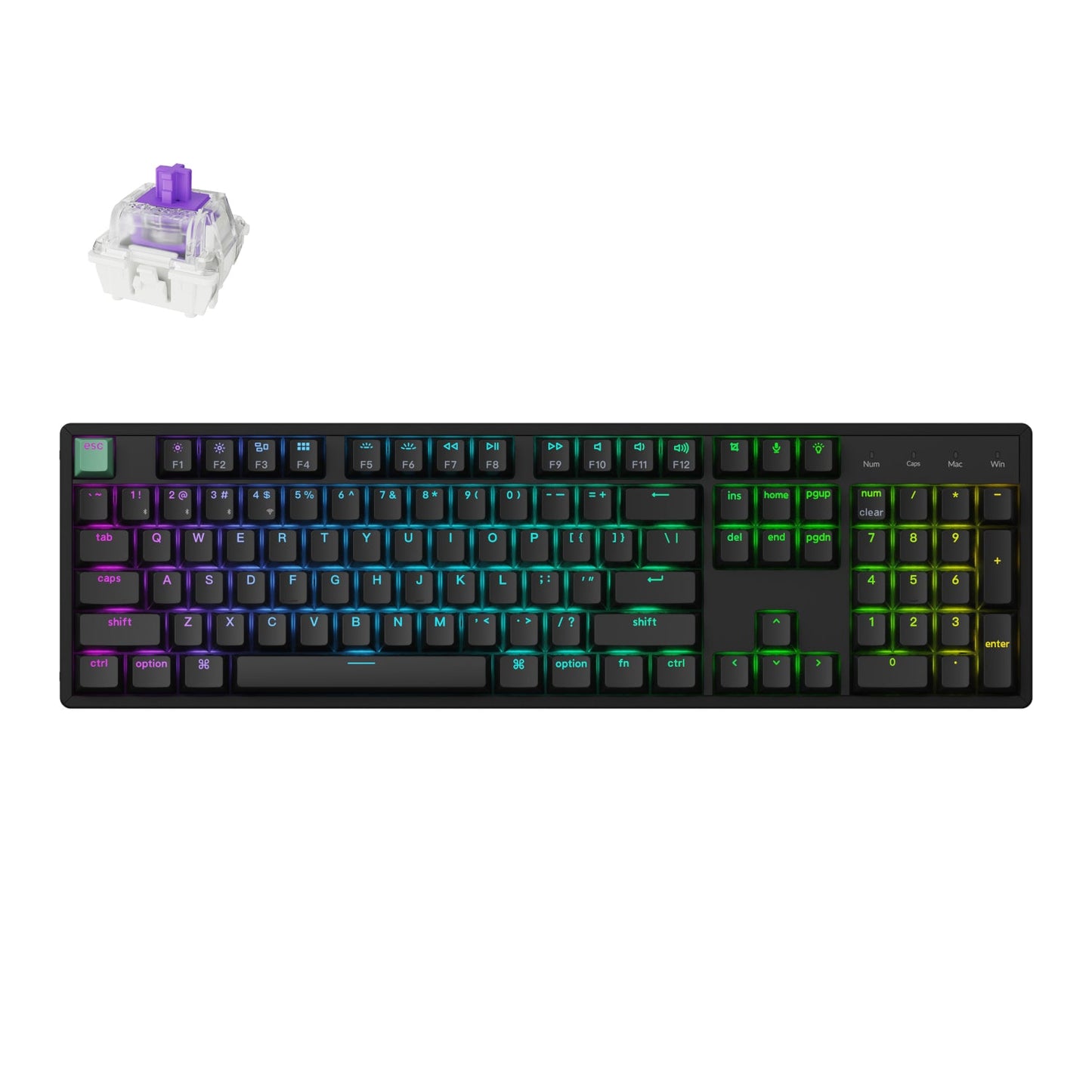 Keychron K10 HE 100% Hot-Swap Gateron Dbl-Rail Nebula Switch RGB Wireless Keyboard - Black | dynacor.co.za