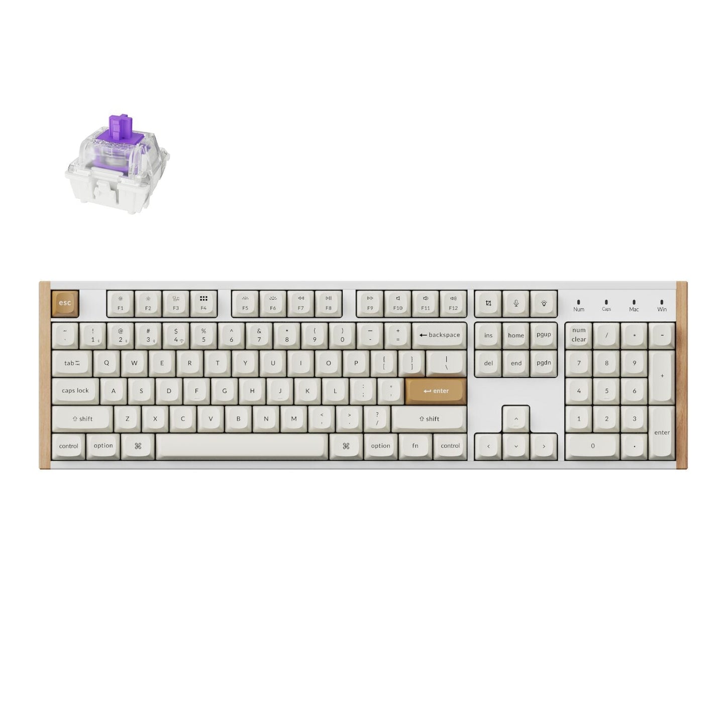 Keychron K10 HE Special Edition Full-size Hot-Swap Gateron Dbl-Rail Nebula Switch RGB Wireless Keyboard - White (Wood + Al) | dynacor.co.za