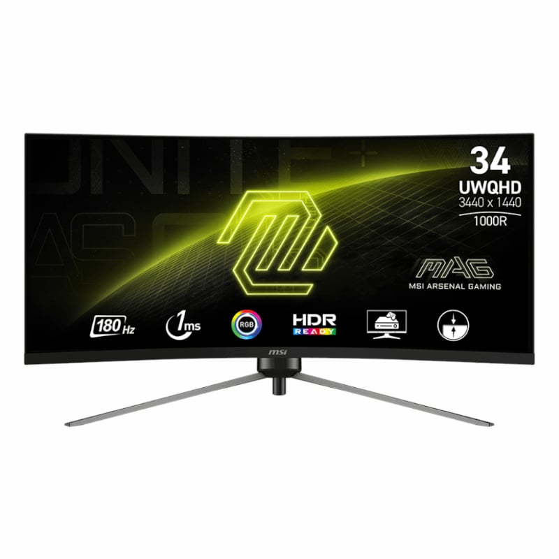 MSI MAG345CQR 34" Curved Gaming Monitor 3440x1440 (UWQHD) VA 1ms 180Hz | dynacor.co.za