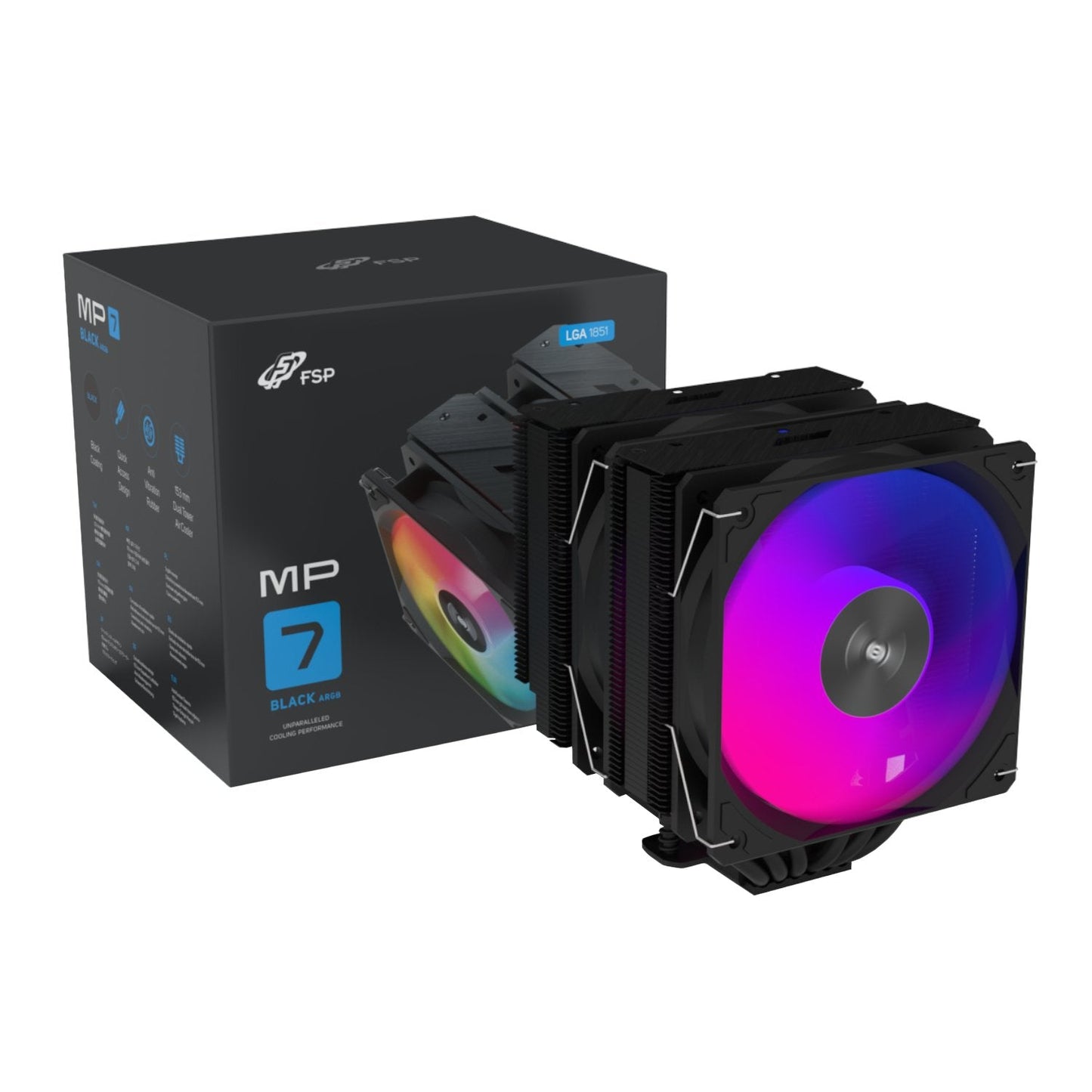 FSP MP7-BA 120mm PWM ARGB CPU Air Cooler - Black | dynacor.co.za