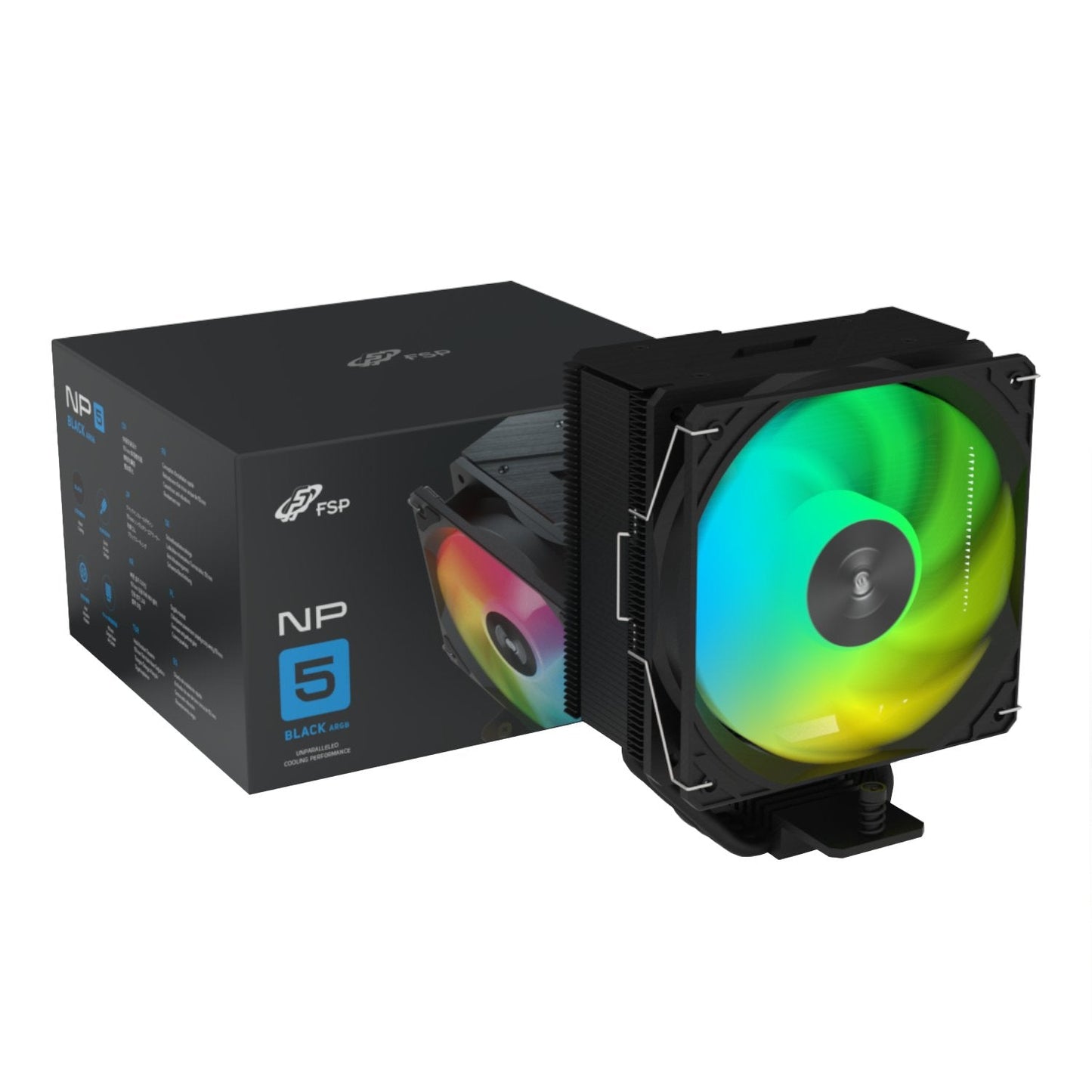 FSP NP5-BA 120mm PWM ARGB CPU Air Cooler – Black | dynacor.co.za