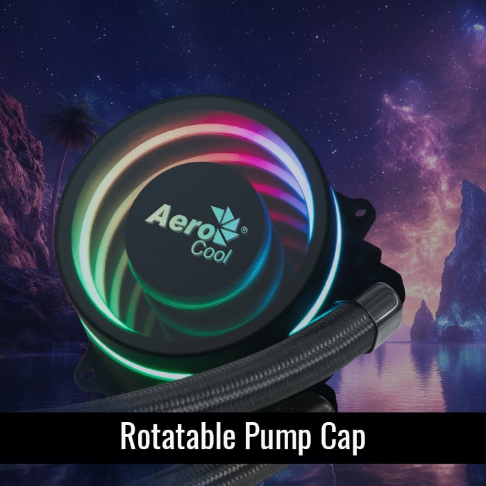 Aerocool Oasis L240 Black - 240mm ARGB Liquid Cooler - Intel LGA1851/LGA1700; AMD AM4/AM5 | dynacor.co.za