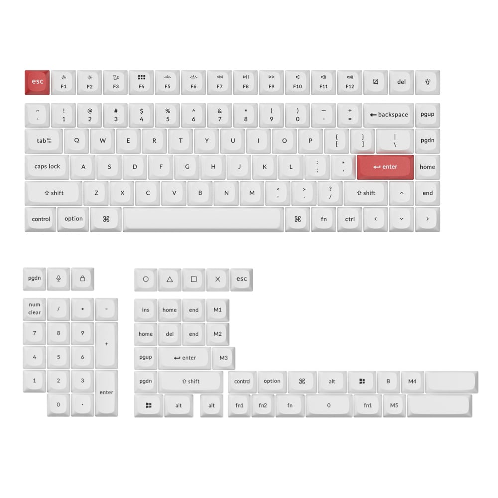 Keychron Double Shot PBT OSA Full Keycap Set - Black/White | dynacor.co.za