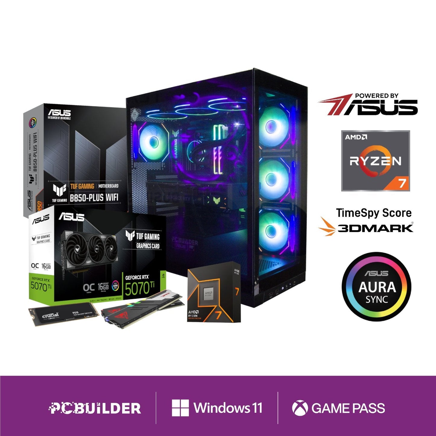 PCBuilder Ryzen 7 9700X VALOUR Windows 11 Gaming PC | dynacor.co.za