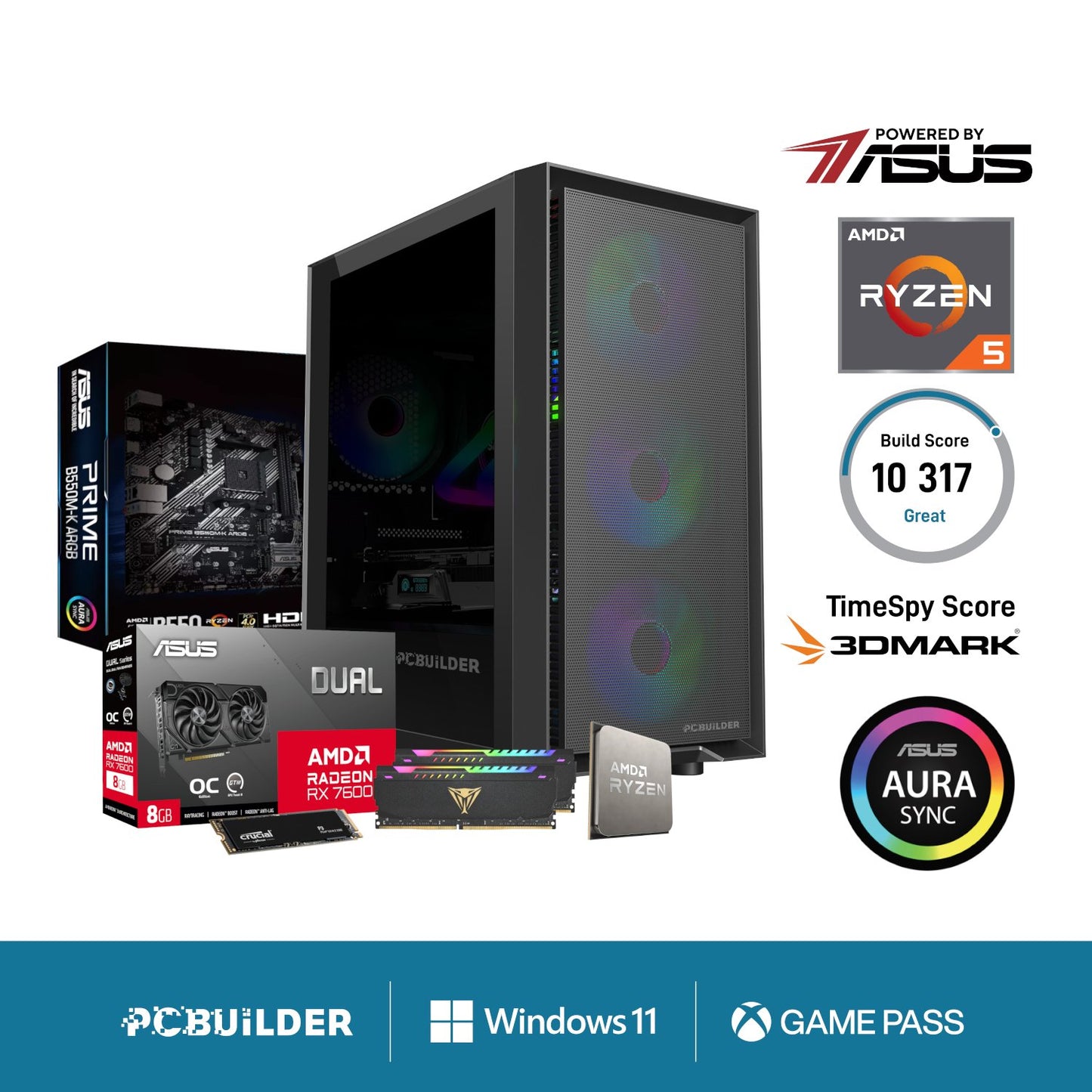 PCBuilder Ryzen 5 5600X PATHFINDER Windows 11 Gaming PC | dynacor.co.za