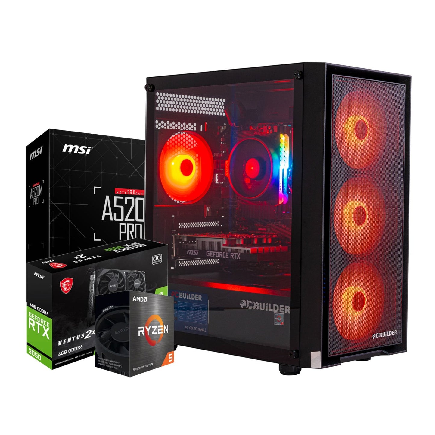 PCBuilder Ryzen 5 5500 SCOUT Windows 11 Gaming PC | dynacor.co.za