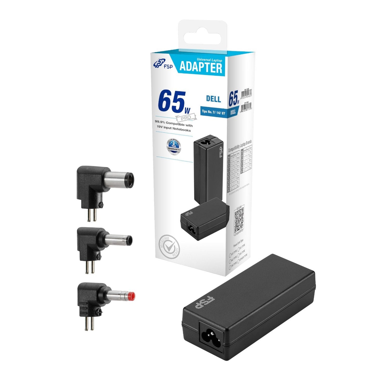 FSP PRO 65W Universal Laptop Adapter – Dell | dynacor.co.za