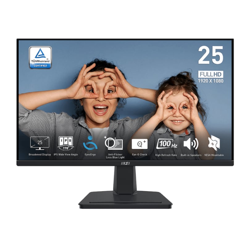MSI PRO MP251 Professional Monitor 1920x1080 (FHD) IPS 1ms 100Hz HDMI Black | dynacor.co.za