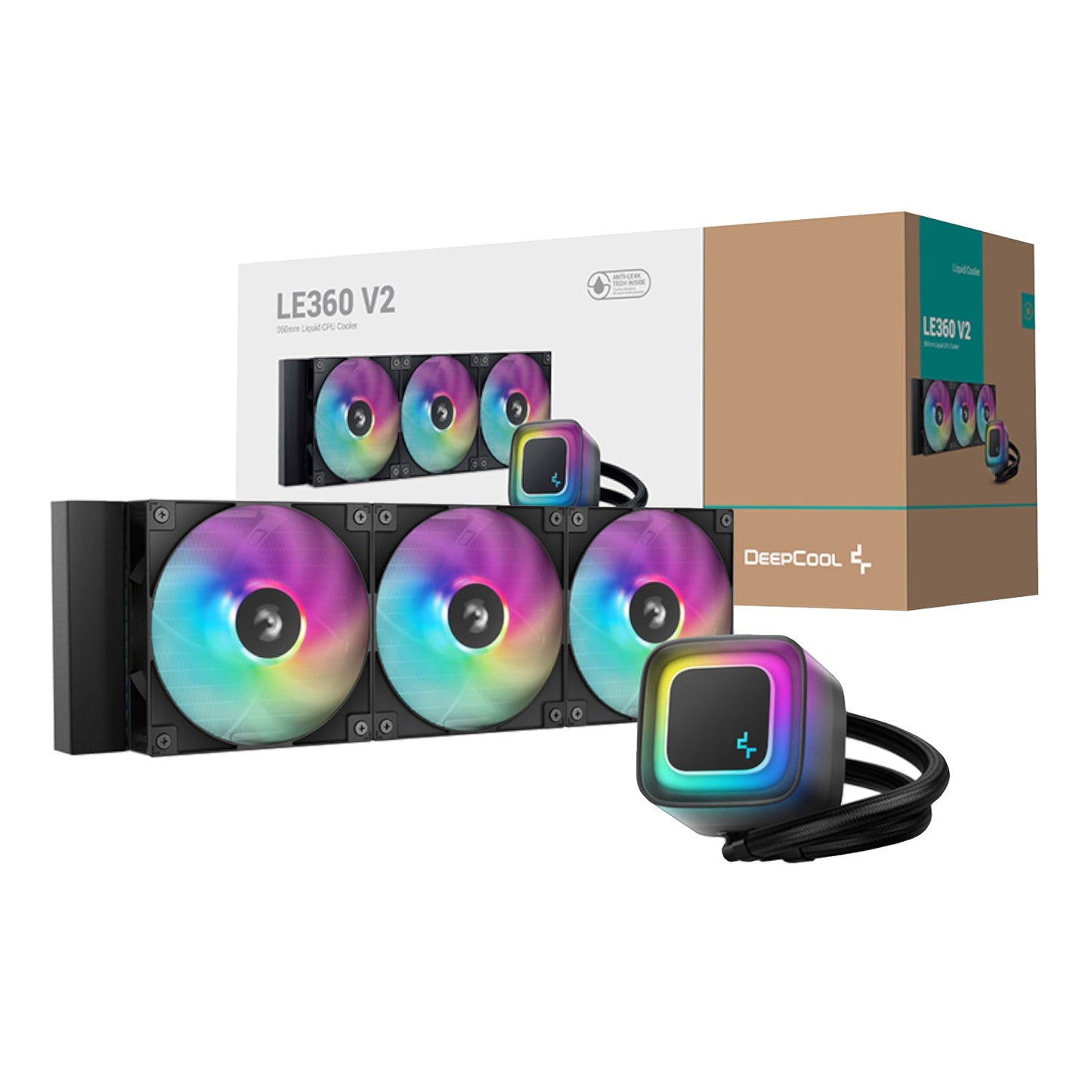 DeepCool LE360 V2 ARGB 360mm AIO Liquid Cooler - Black | dynacor.co.za