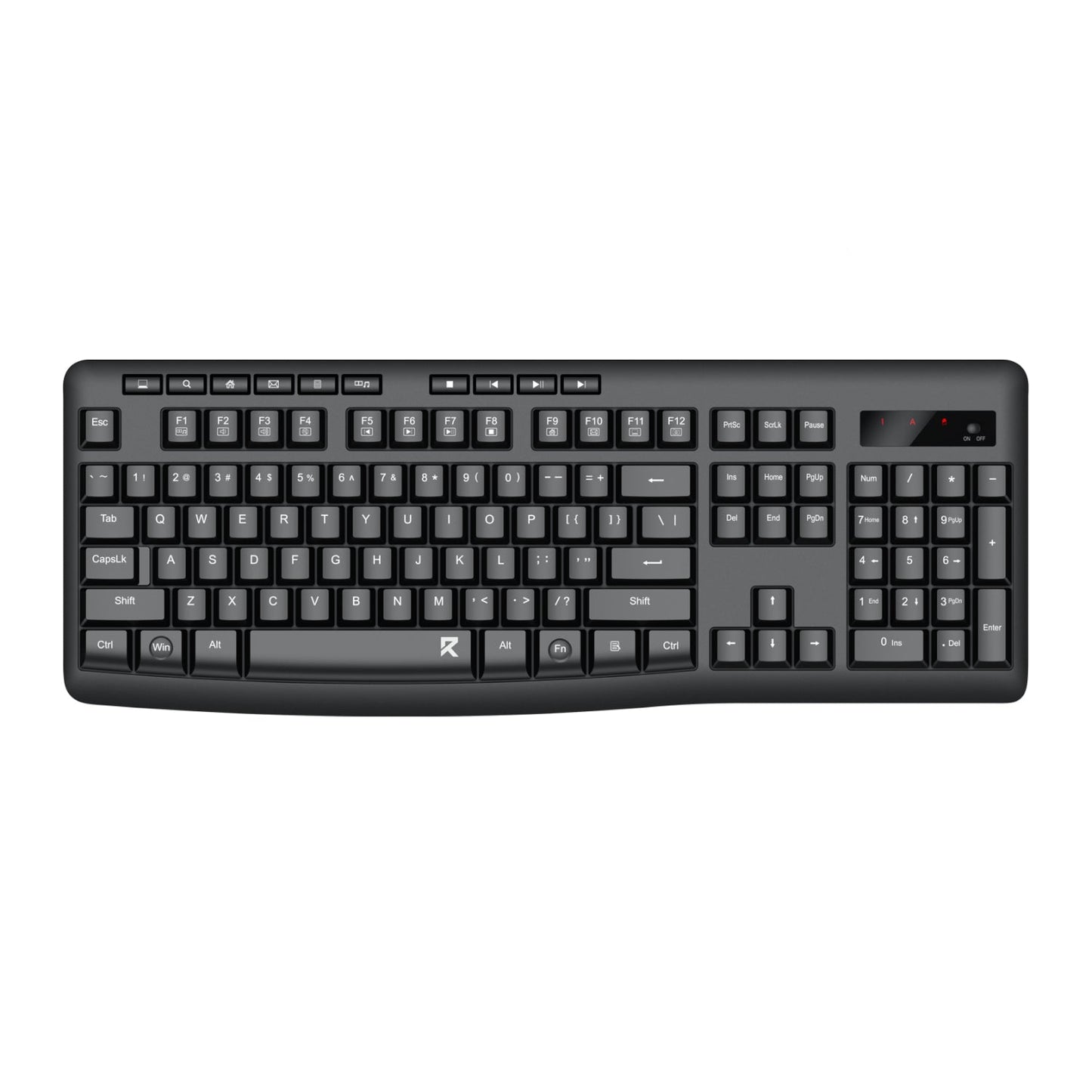 Redragon BK-7367 Full-size Ergonomic Wireless Membrane Office Keyboard - Black | dynacor.co.za