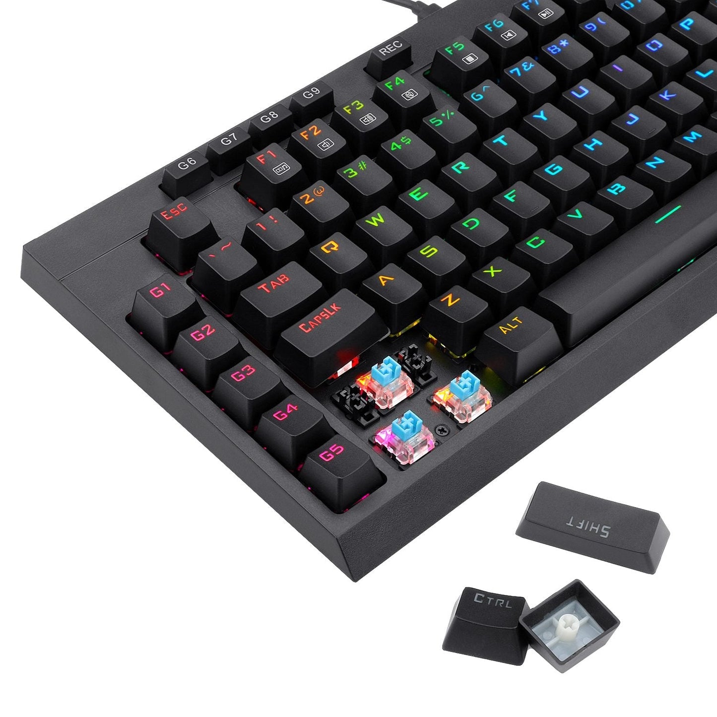 Redragon K588 RGB Pro BROADSWORD TKL Mechanical Wired Gaming Keyboard - Black | dynacor.co.za