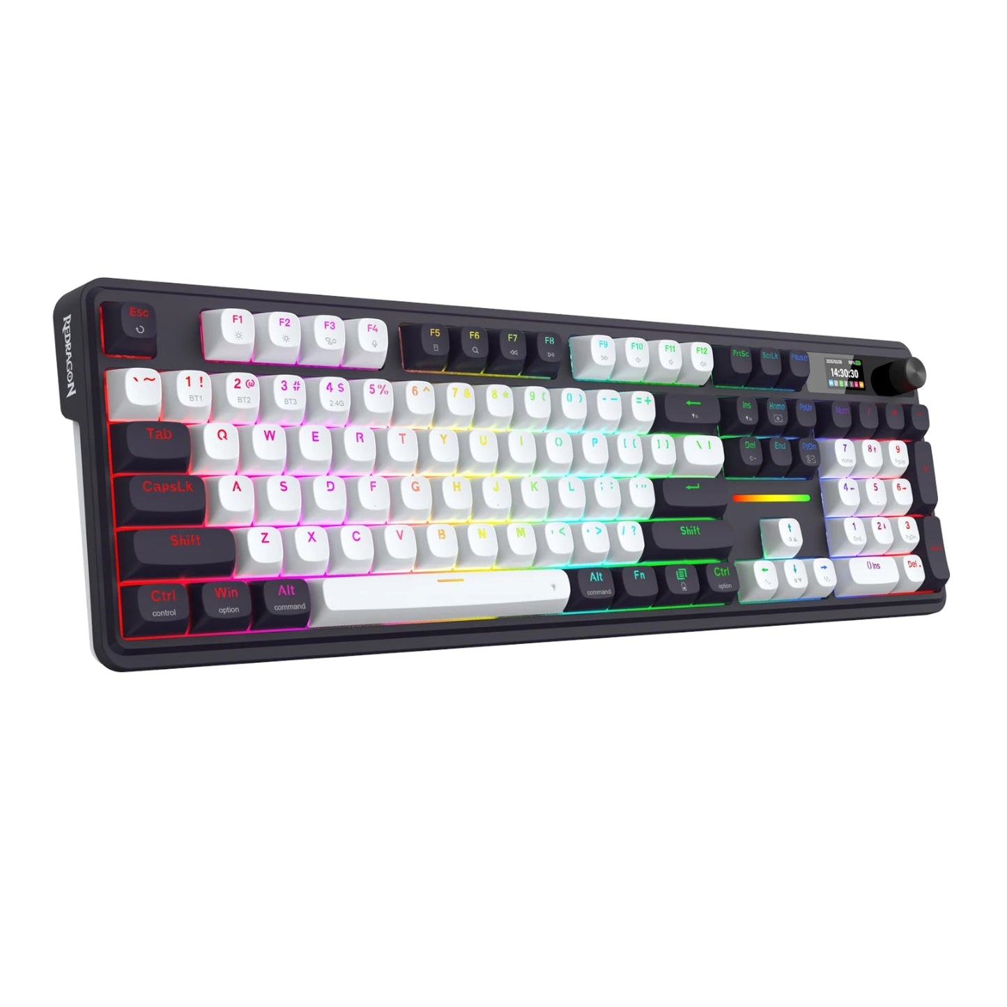Redragon K762WB-RGB-PRO LCD Full-size Gasket Mechanical Keyboard - Black | dynacor.co.za