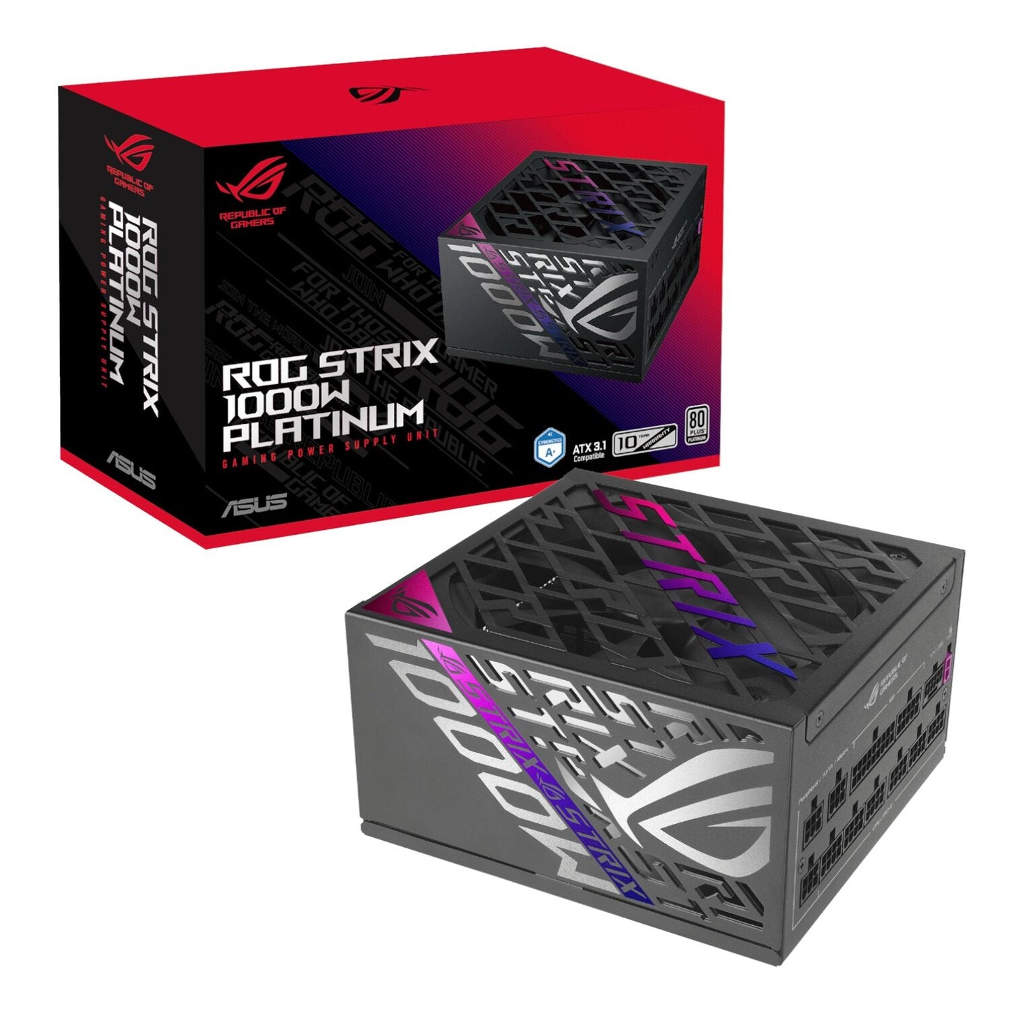 ASUS ROG STRIX 1000W 80 PLUS Platinum ATX 3.1 Fully-Modular Power Supply | dynacor.co.za