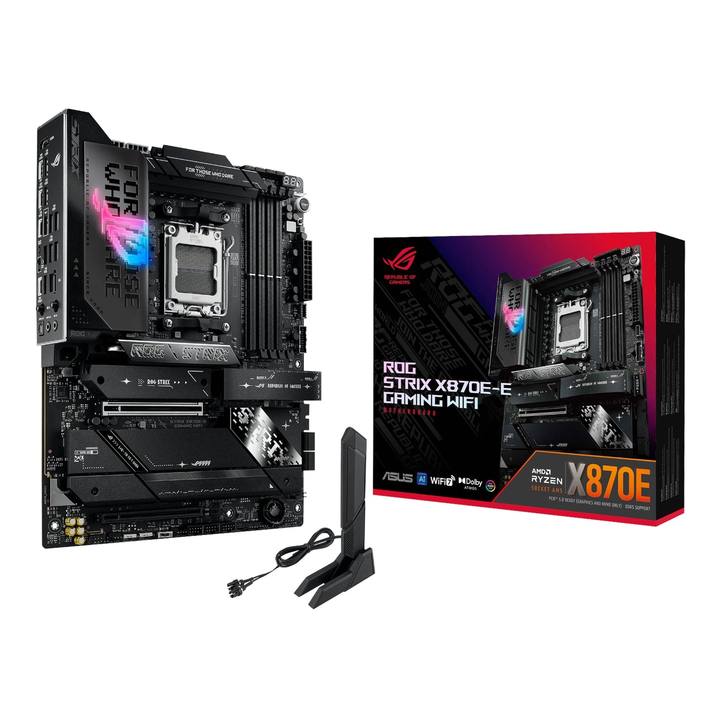ASUS ROG STRIX X870E-E Gaming AM5 ATX Gaming Motherboard | dynacor.co.za