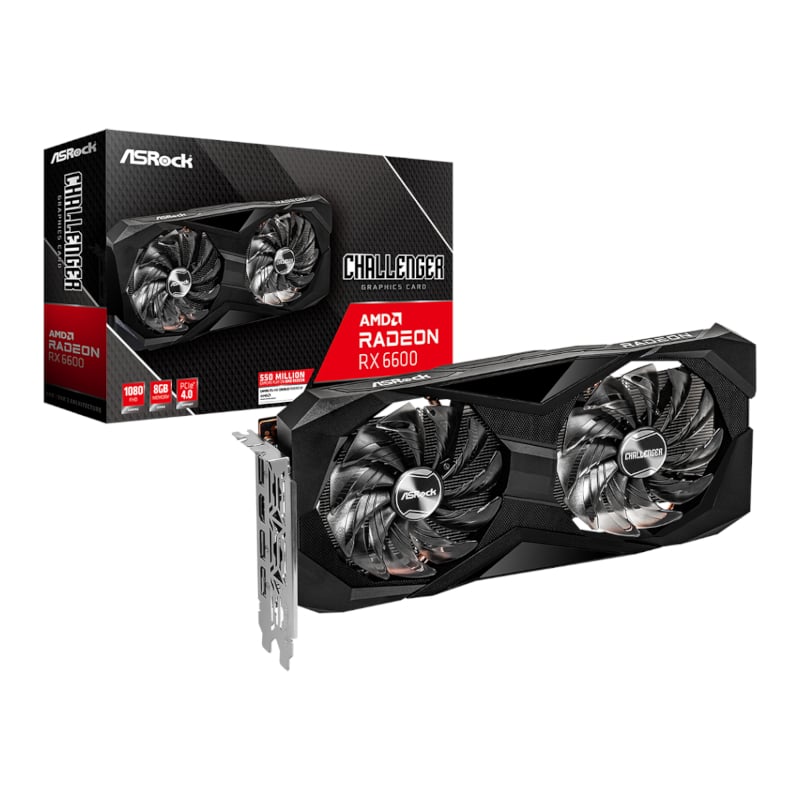 ASRock Radeon RX6600 Challenger D 8G GDDR6 128-BIT Graphics Card | dynacor.co.za
