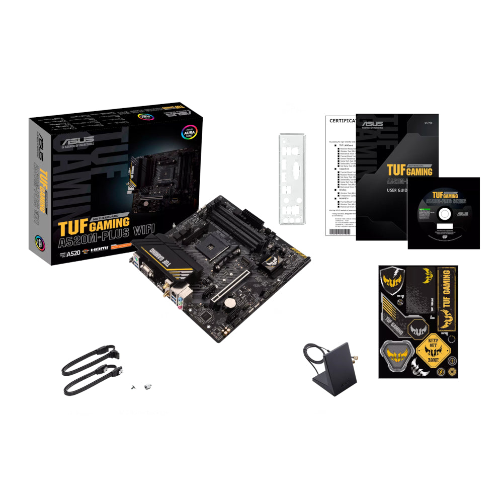ASUS TUF Gaming A520M-PLUS WiFi AM4 M-ATX Gaming Motherboard | dynacor.co.za