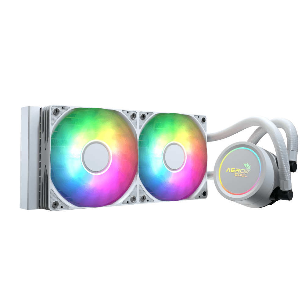 Aerocool Abyss L240 White - 240mm ARGB Liquid Cooler - Intel LGA1851/LGA1700 - AMD AM4/AM5. | dynacor.co.za