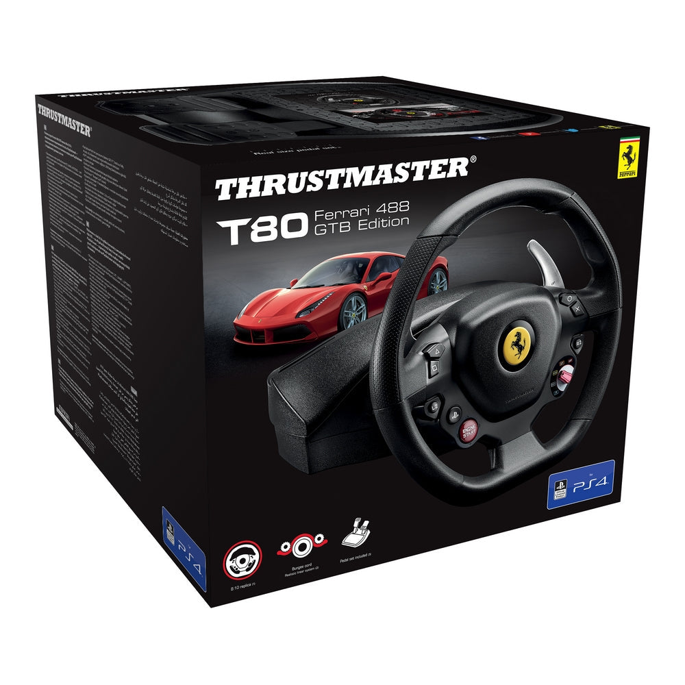 Thrustmaster T80 Ferrari 488 GTB Edition Steering wheel + Pedals | PC | PS4 | dynacor.co.za