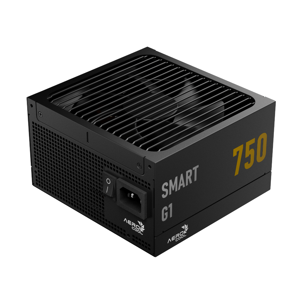 Aerocool SMART G1 Gold 750W PSU - ATX 3.1 PCIe5.1 - ATX 24 PIN; 2x 4+4PIN CPU/2x CPU 8PIN; 12x SATA; 2x PATA; 3x PCIe 6+2PIN; 1x