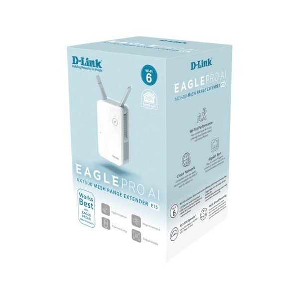 D-Link E15 network extender Network transmitter White 10, 100, 1000 Mbit/s | dynacor.co.za