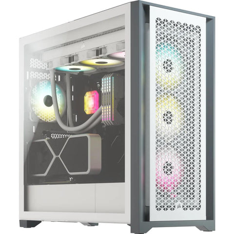 CORSAIR 5000D RGB Airflow Tempered Glass Mid-Tower; White | dynacor.co.za
