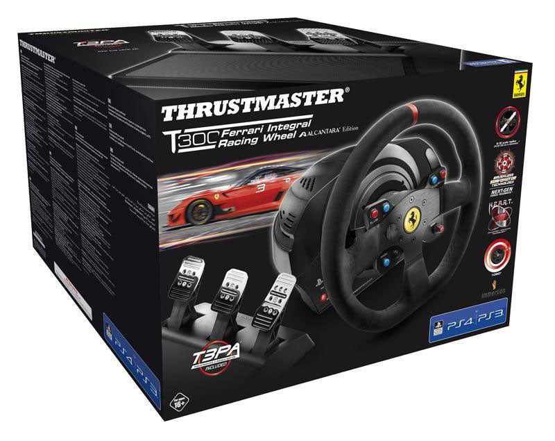 Thrustmaster T300 Ferrari Integral Racing Wheel Alcantara Edition Black Steering wheel + Pedals Analogue / Digital PC, PlayStation 4, Playstation 3 | dynacor.co.za