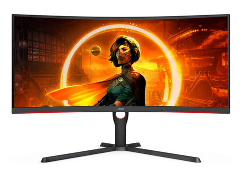 AOC Agon CU34G3S Monitor: 34'' Curved Monitor 3440 x1440; MVA; 165hz; D Sub; GP; HDMI; Display Port; 4 year carry in/swop out. | dynacor.co.za