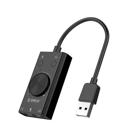 ORICO SC2 USB to 3.5mm Dual headphone External Sound Card with Volume Control | dynacor.co.za