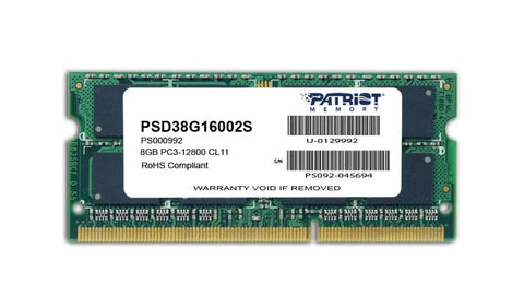Patriot Signature Line 8GB 1600MHz DDR3 Dual Rank SODIMM Notebook Memory | dynacor.co.za