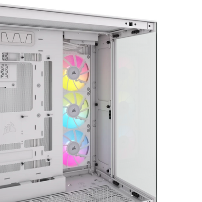 CORSAIR 6500X RGB Mid-Tower White Dual Chamber PC Case; 2x 3.5'' |  2x 2.5'' Drive Bays; 360mm Radiator compatible; 3x 120mm fan incl | dynacor.co.za