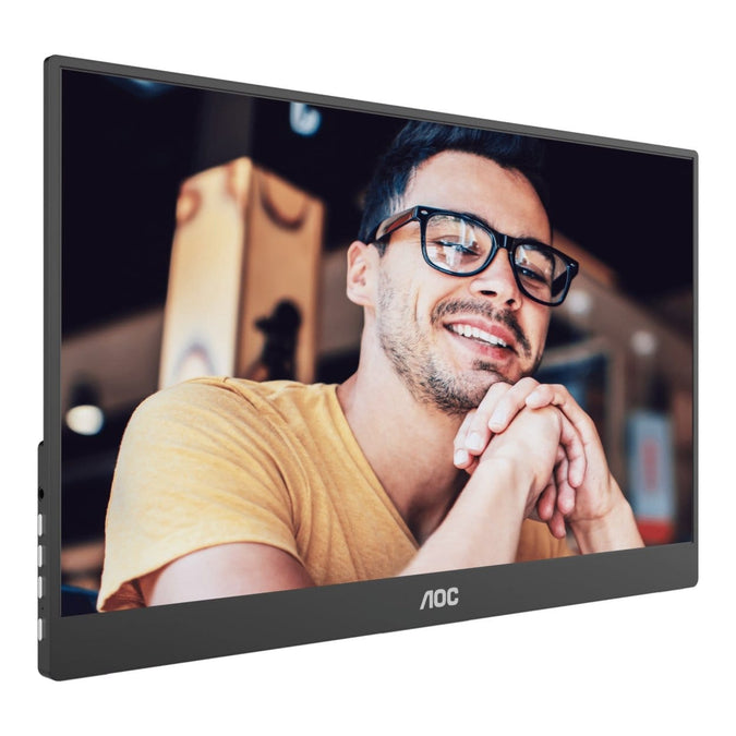 AOC-16T20 Monitor|USB C Powered|15.6 inch|IPS 1920x1080 60Hz| Mini HDMI|Portable|230nits|VESA Mount|Smart cover|3YR Warranty | dynacor.co.za