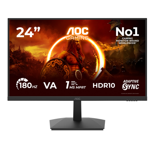 AOC 24G15N|Gaming Monitor|24 inch|VA FHD 1920x1080 180hz|1ms|HDMI DP|VESA|Flicker Free;|Low Blue Mode|Adaptive Sync | dynacor.co.za