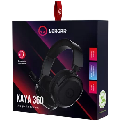 LORGAR Kaya 360 USB Gaming Headset with Mic - Black | dynacor.co.za