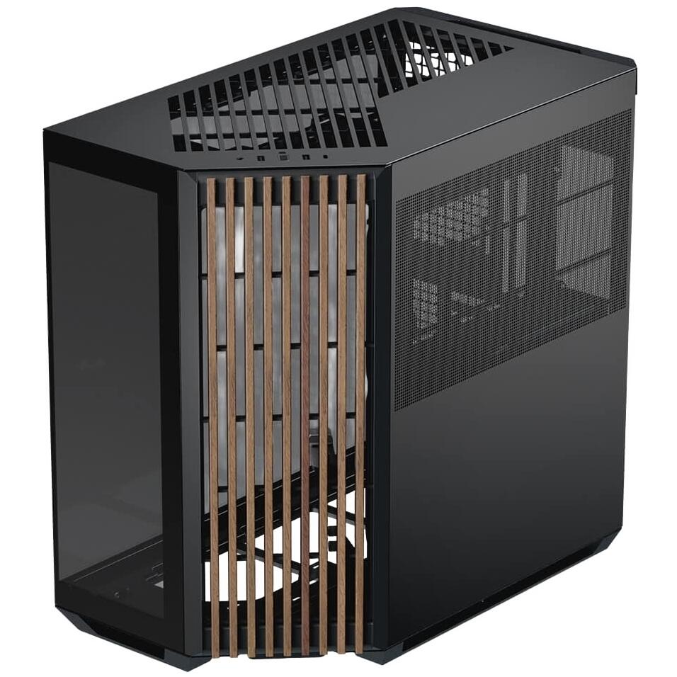 Aerocool APNX V1 premium Black and Wood mid-tower ATX case -Supports up to 10 fans -  6x2.5'' or 2x 3.5'' - 360mm radiator - | dynacor.co.za