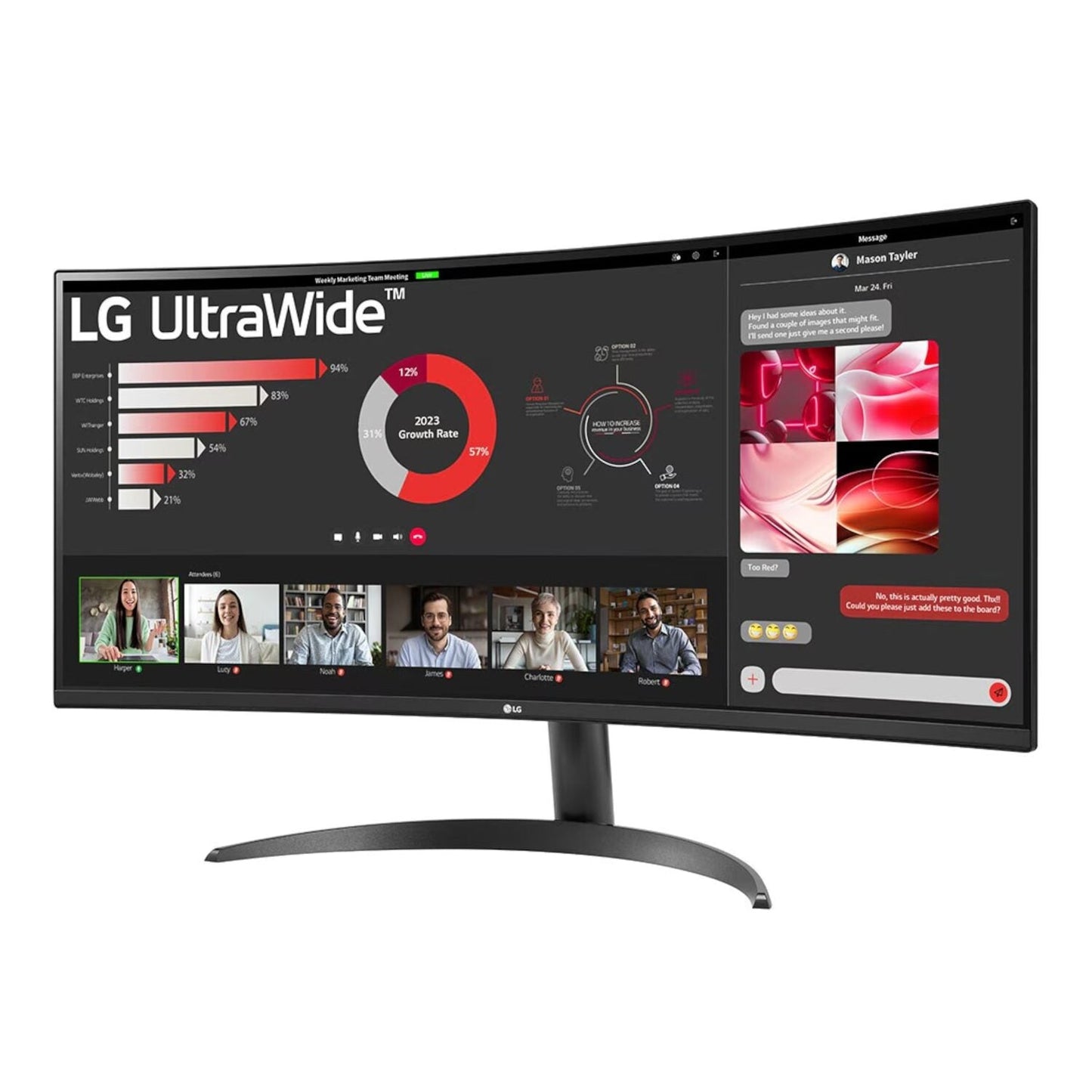 LG 34" UltraWide QHD Curved Monitor (100Hz, FreeSync, HDR10, HDMI/DP) | dynacor.co.za