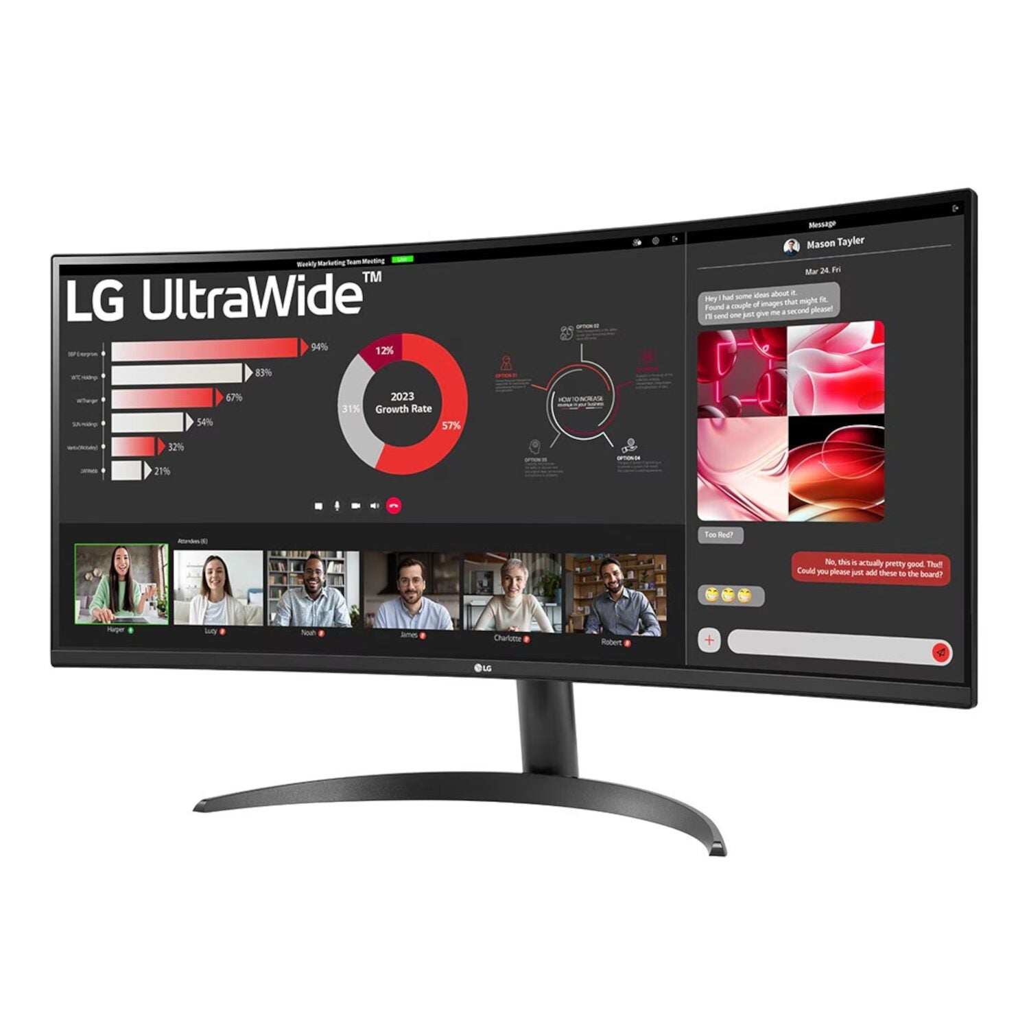 LG 34" UltraWide QHD Curved Monitor (100Hz, FreeSync, HDR10, HDMI/DP) | dynacor.co.za