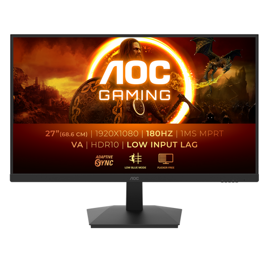 AOC 27G15N Gaming Monitor|27 inch|VA FHD 1920x1080 180hz|1ms|HDMI DP|VESA|Flicker Free;|Low Blue Mode|Adaptive Sync | dynacor.co.za