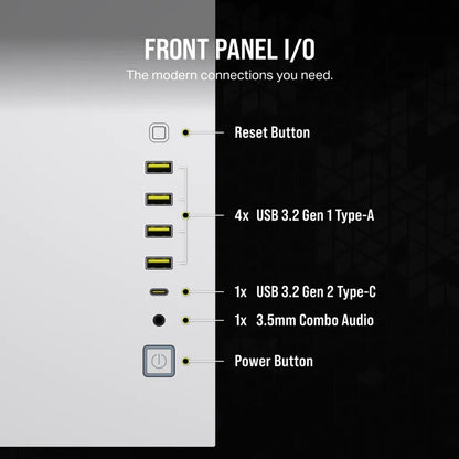 CORSAIR 6500X RGB Mid-Tower White Dual Chamber PC Case; 2x 3.5'' |  2x 2.5'' Drive Bays; 360mm Radiator compatible; 3x 120mm fan incl | dynacor.co.za