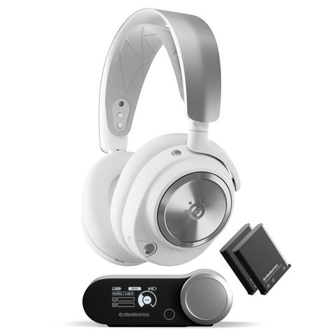 SteelSeries Arctis Nova Pro Wireless X High-Fidelity Gaming Audio with Active Noise Cancellation Gaming Headset - White | dynacor.co.za